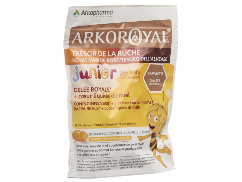 ARKOROYAL Junior Bonbons coeur de miel gomme 20 pièces